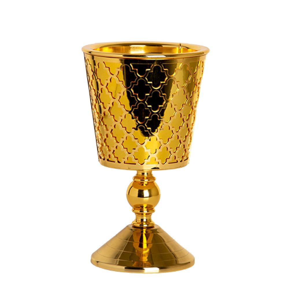 مبخرة صدف من سوليتير، لون ذهبي، الإرتفاع 23 سم القطر 14 سم