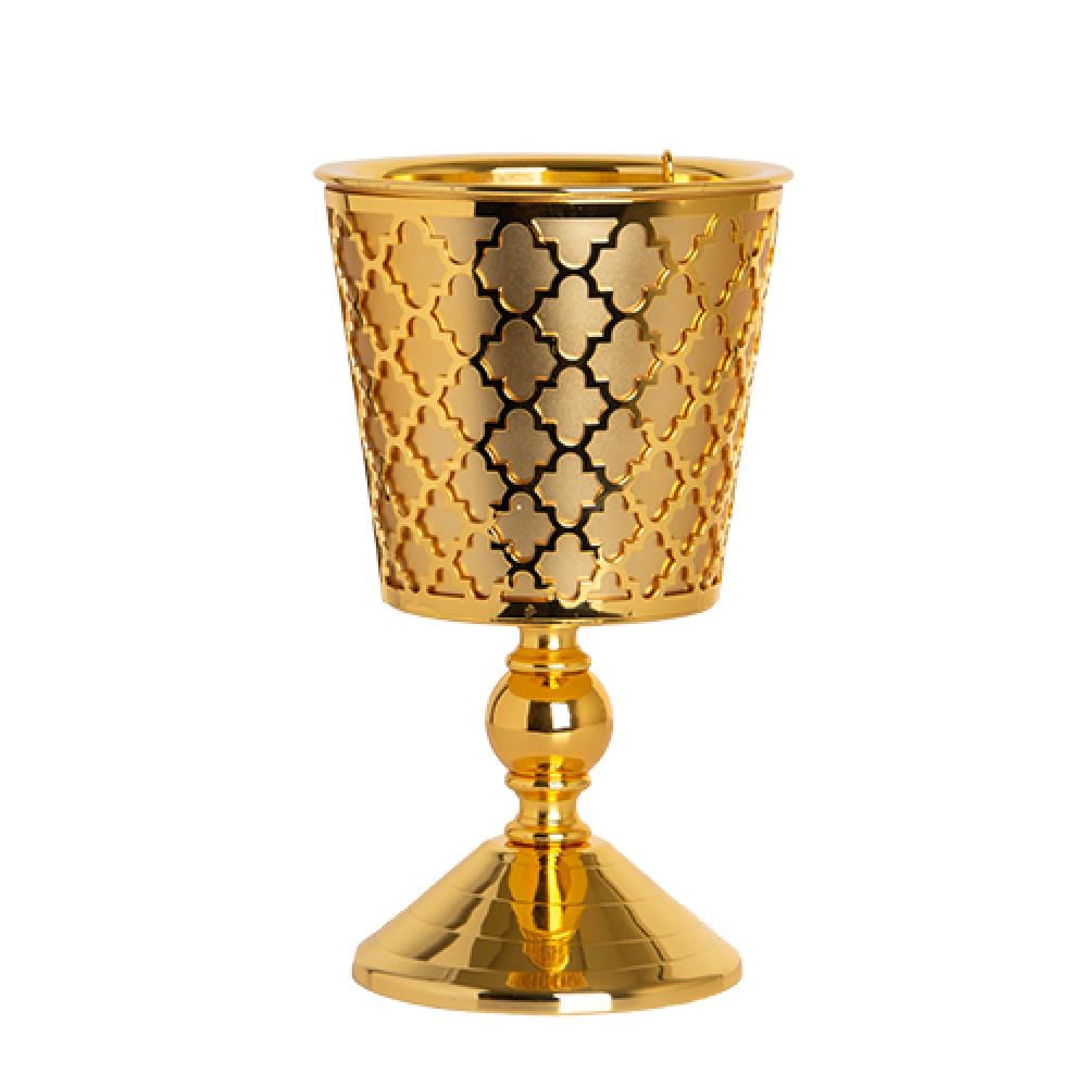 مبخرة صدف من سوليتير، لون ذهبي مطفي، الإرتفاع 23 سم القطر 14 سم