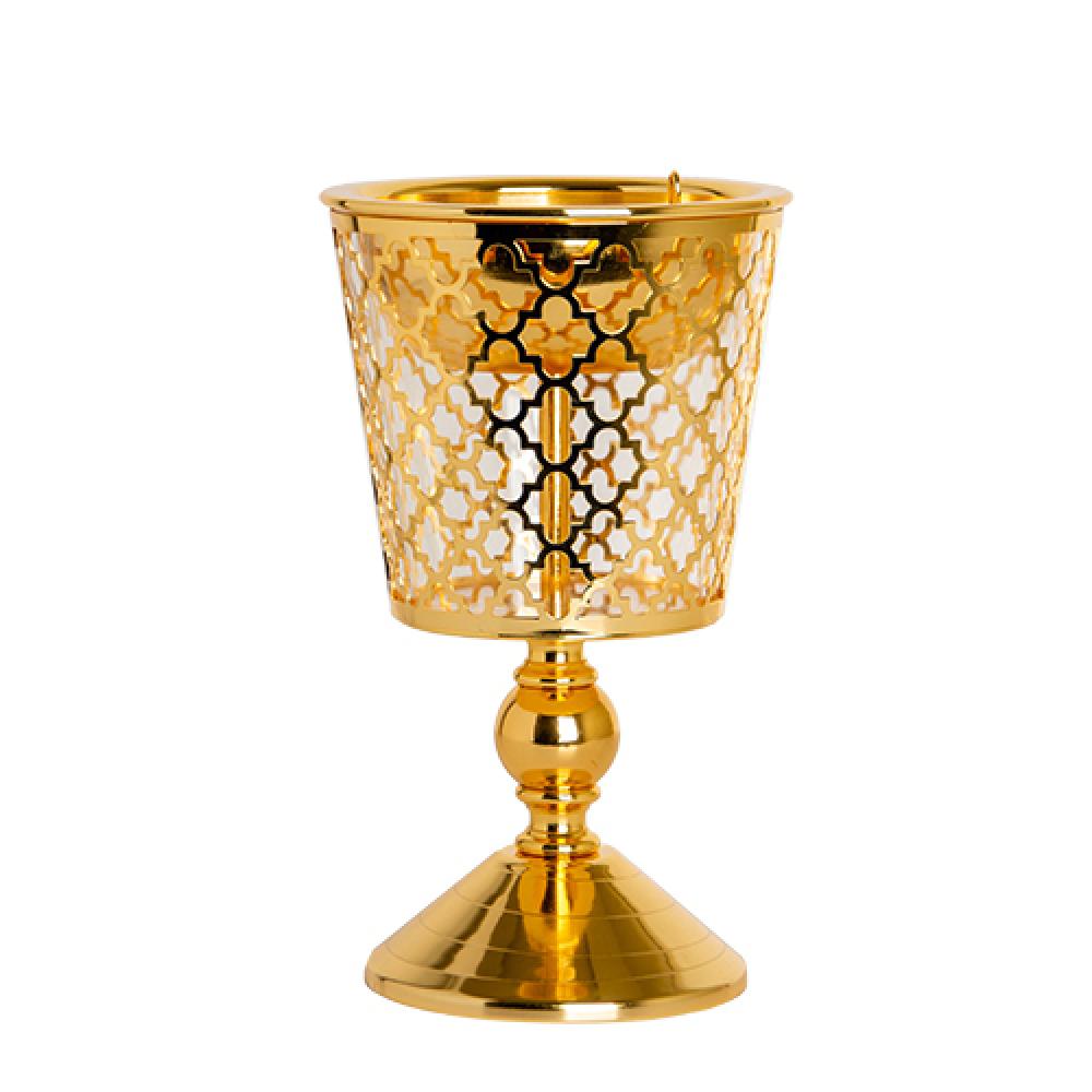 مبخرة صدف من سوليتير، لون ذهبي وشفاف، الإرتفاع 23 سم القطر 14 سم