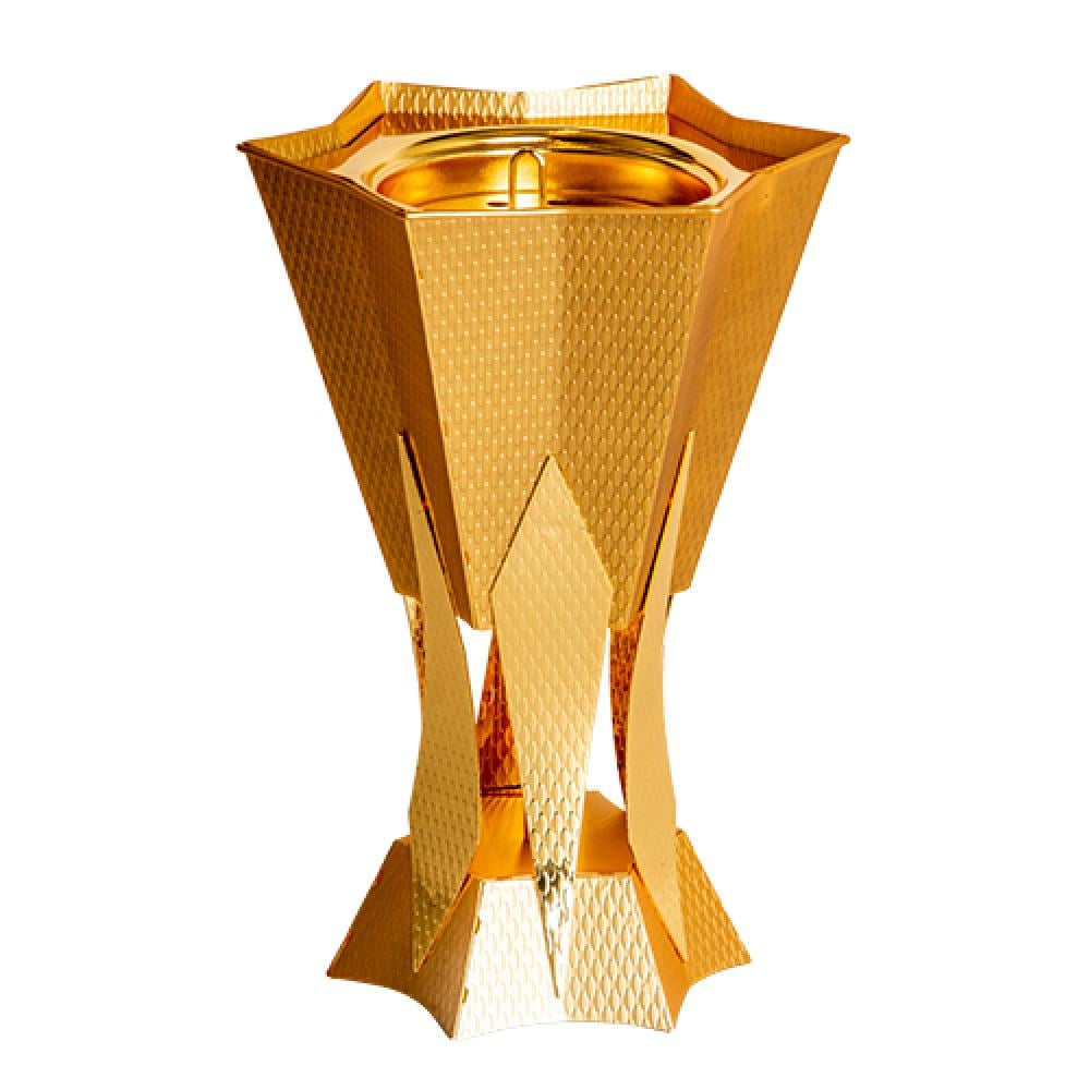 مبخرة العود من سوليتير، لون ذهبي مطفي، حجم  صغير الإرتفاع 19 سم القطر 13 سم