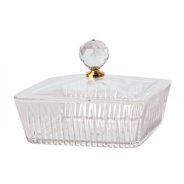 علبة تقديم أكريليك مربع شفاف, كبير