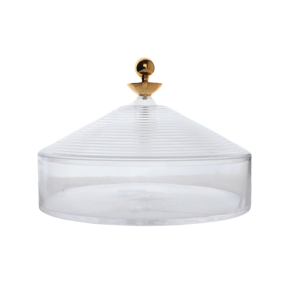 علبة تقديم حلوى  شفاف حجم كبير دائري الشكل، القطر 30سم العمق 5 سم