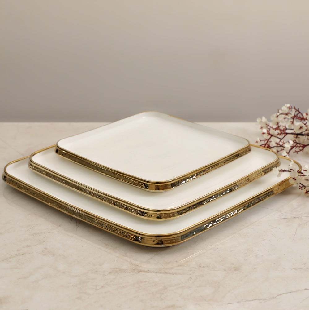 طقم صحون مربع صغير,وسط,كبير