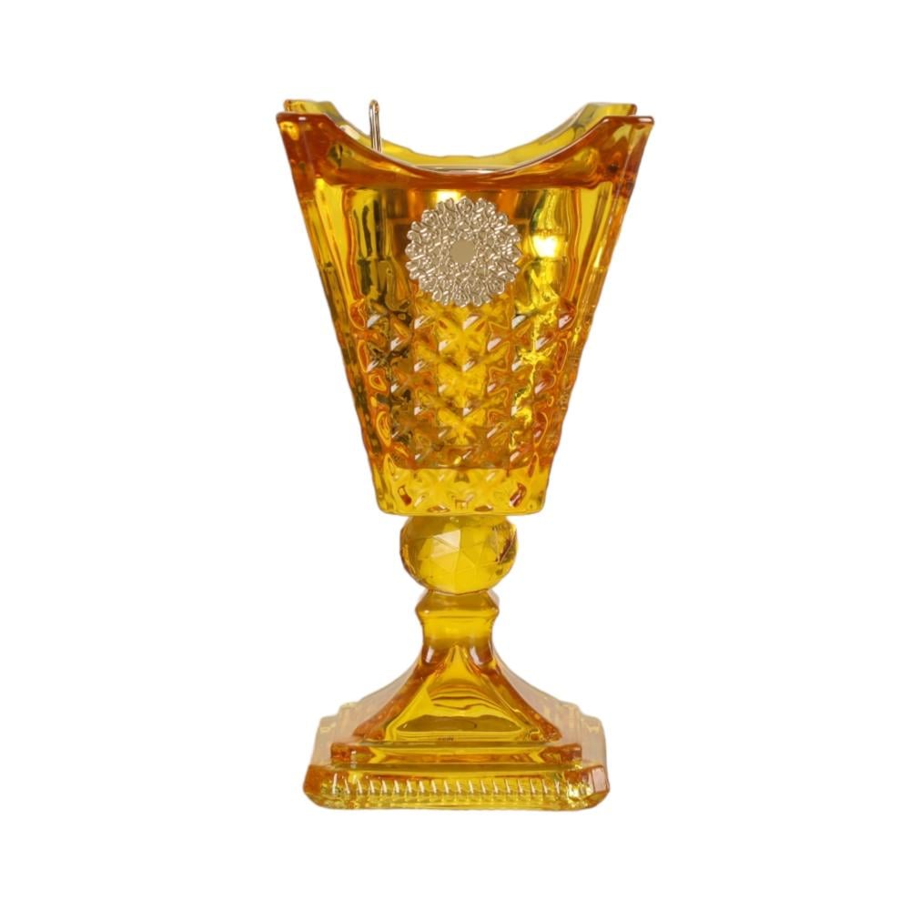 مبخرة الجوهرة كريستال من سولتير، لون عنبر، الإرتفاع 25 سم