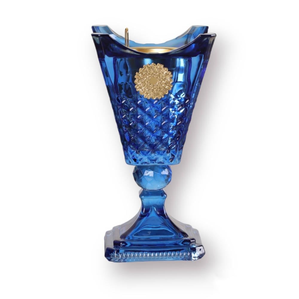 مبخرة الجوهرة كريستال من سولتير، الطول 25 سم لون أزرق