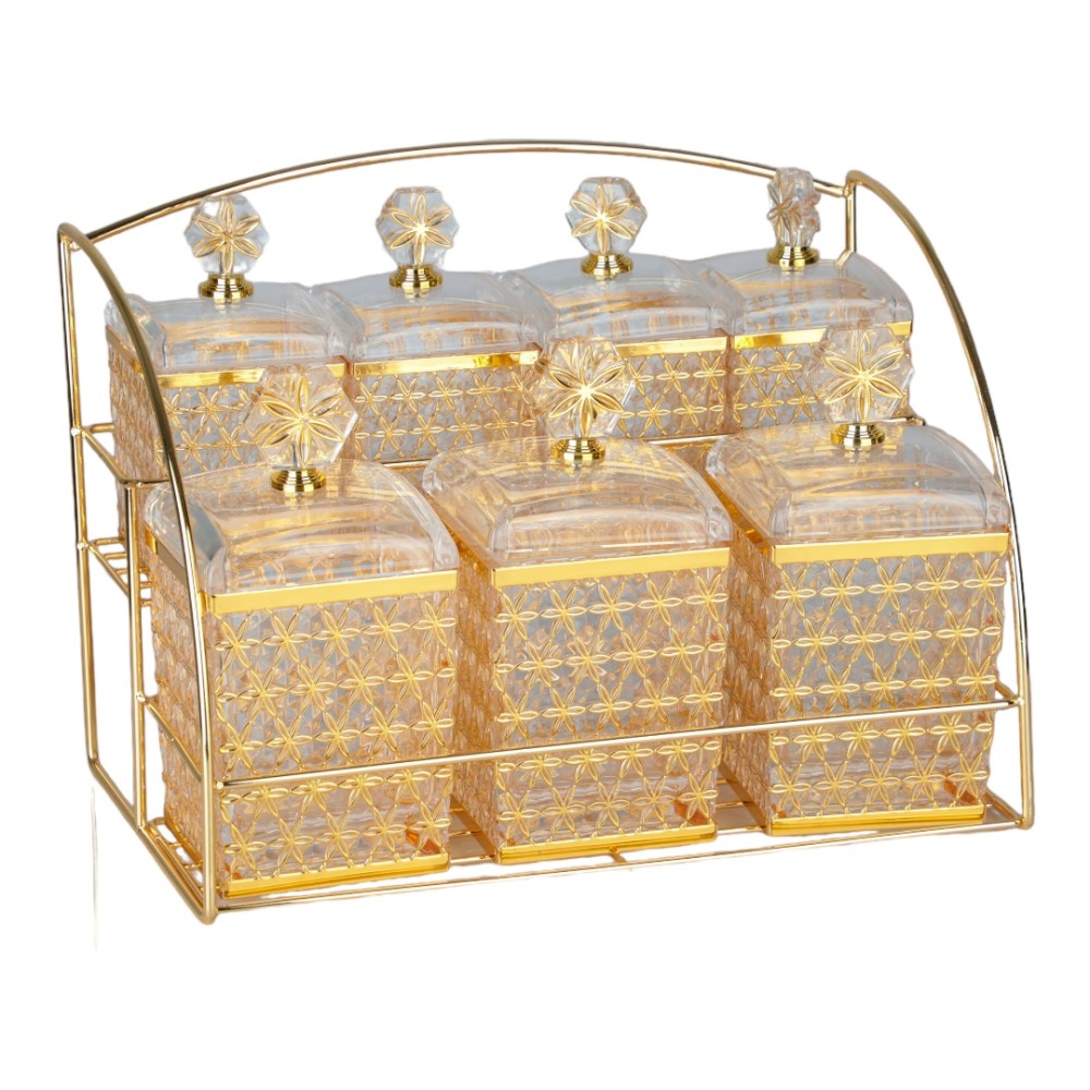 برطمان أكريليك طقم , 7 حبات مربع