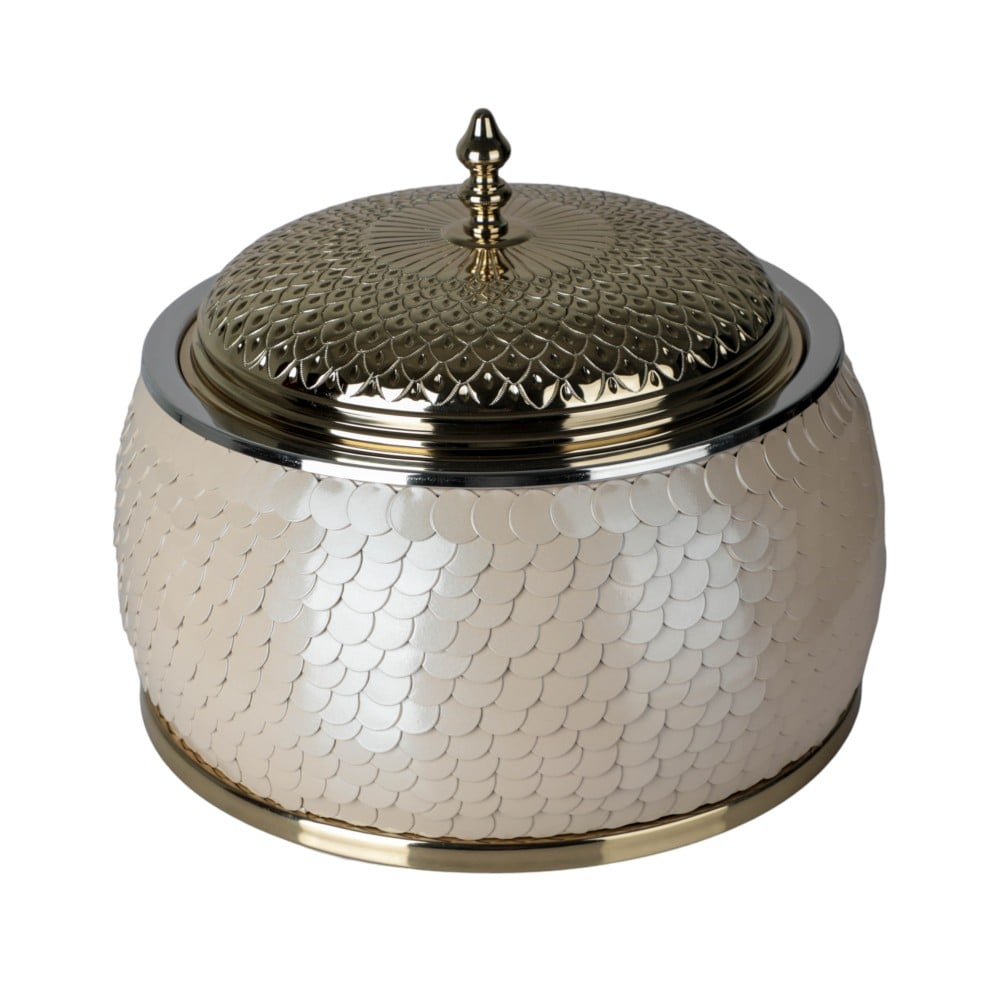 سخان طعام هندي من سوليتير، لون بيج وذهبي، سعة 5 لتر