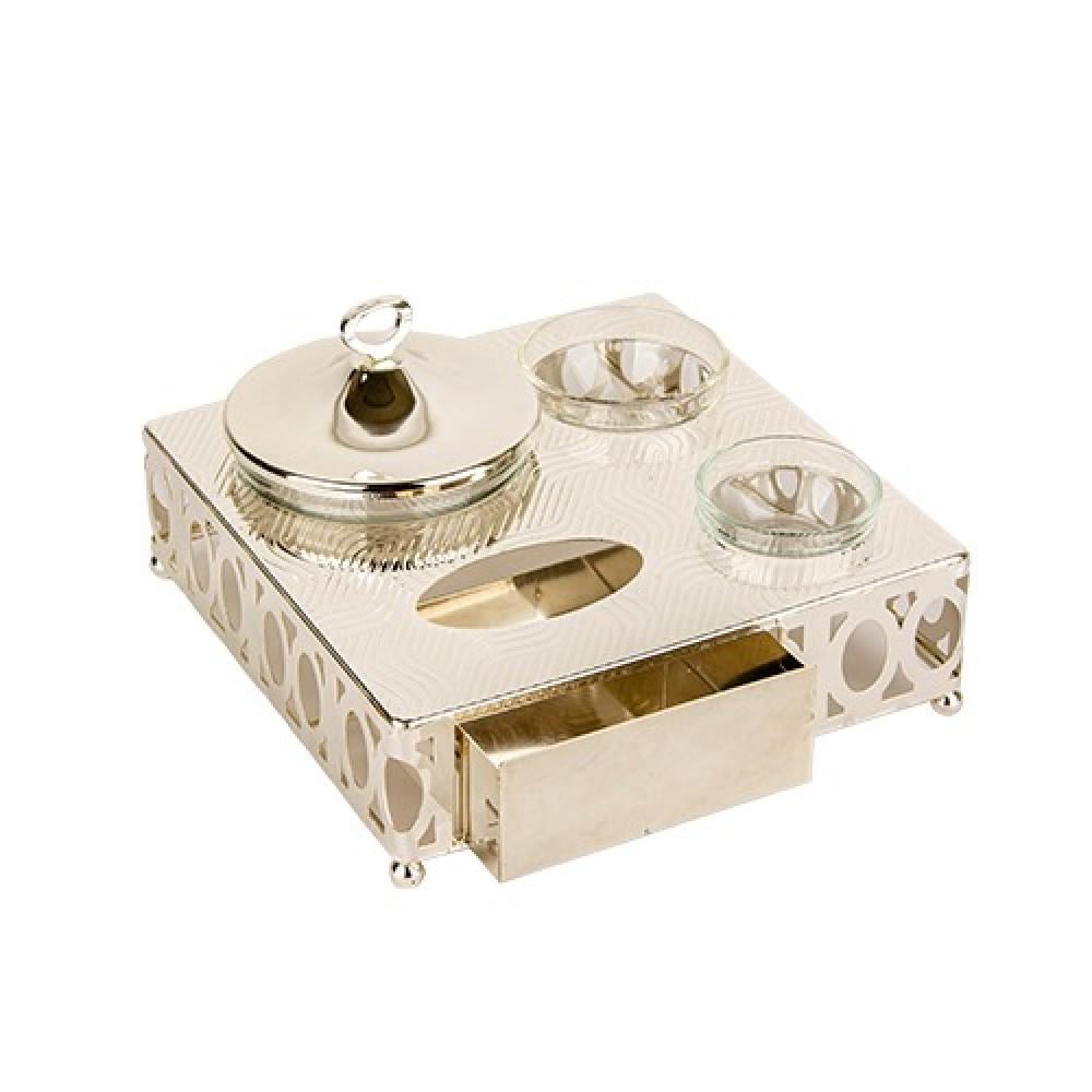 طقم الضيافة 4 قطع لون فضي