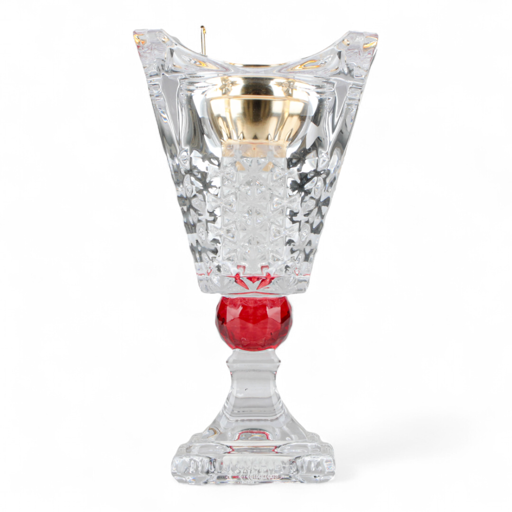 مبخرة الجوهرة كريستال من سولتير، لون شفاف ومارون، الإرتفاع 25 سم