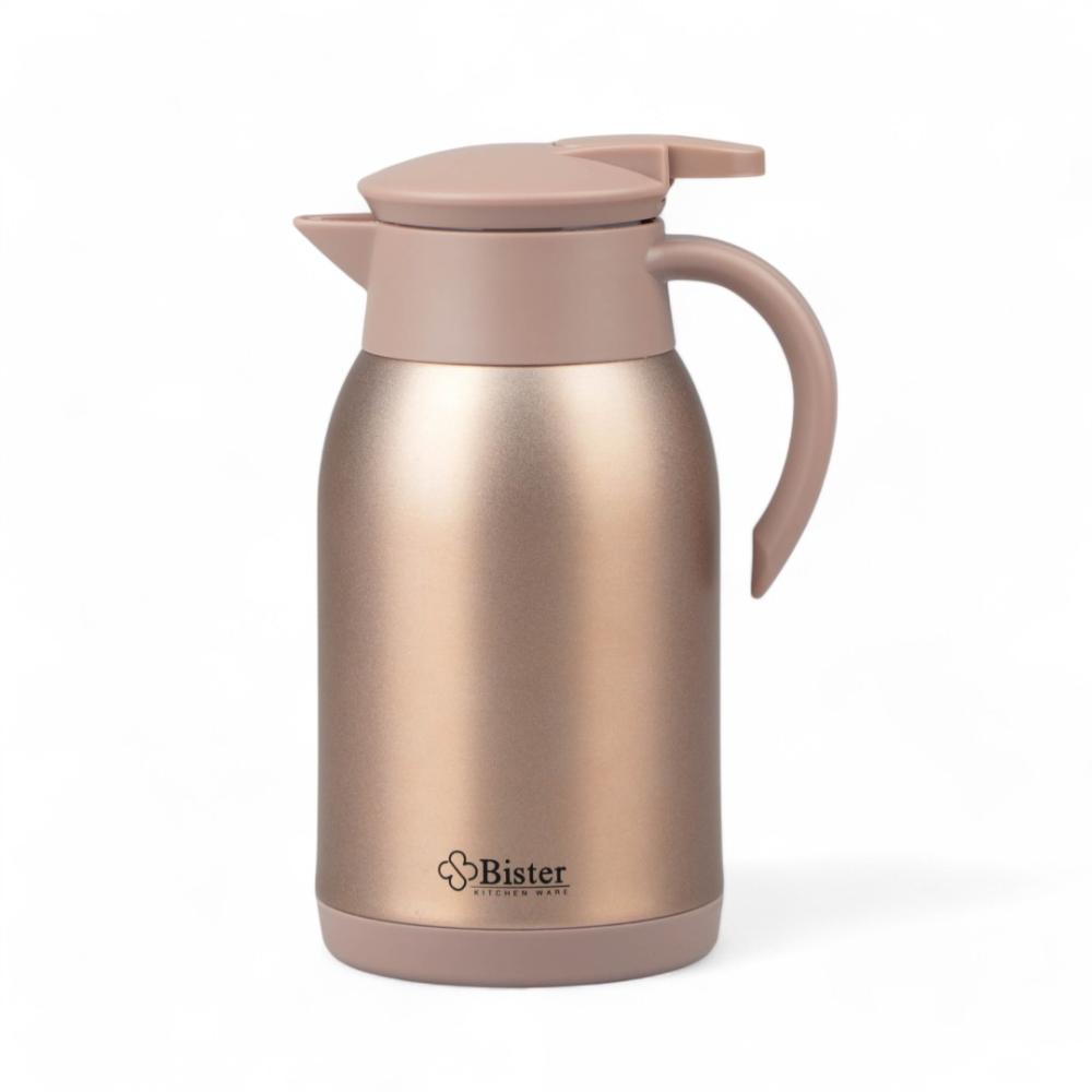 ترمس بستر ستيل ذهبي وردي، السعة 1 لتر