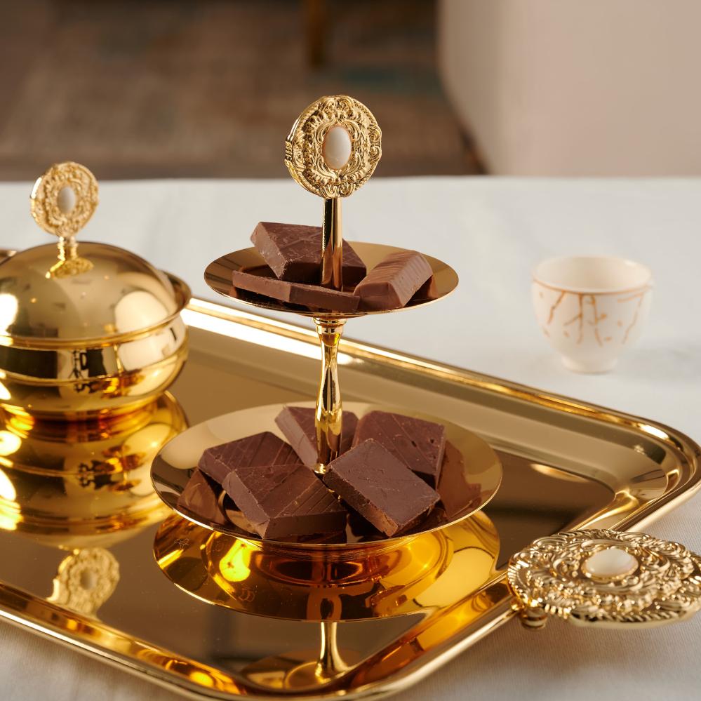 شيال حلى كوين من سوليتير، اللون ذهبي & أبيض, القطر 16سم, الإرتفاع 18سم