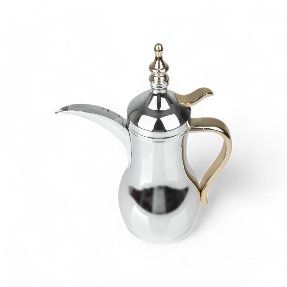 دلة قهوة من سوليتير، لون فضي وذهبي، سعة 0.5 لتر