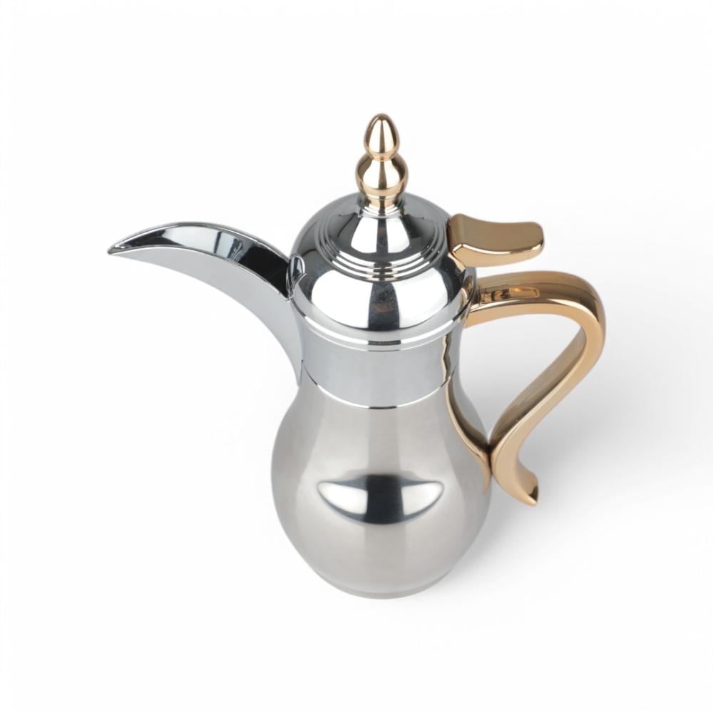 دلة قهوة من سوليتير، لون فضي وذهبي، سعة 0.3 لتر