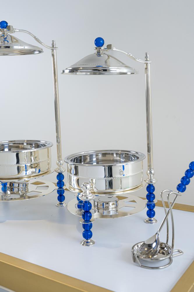 سخان طعام كريستال من سوليتير، لون فضي وأزرق، سعة 5 لتر