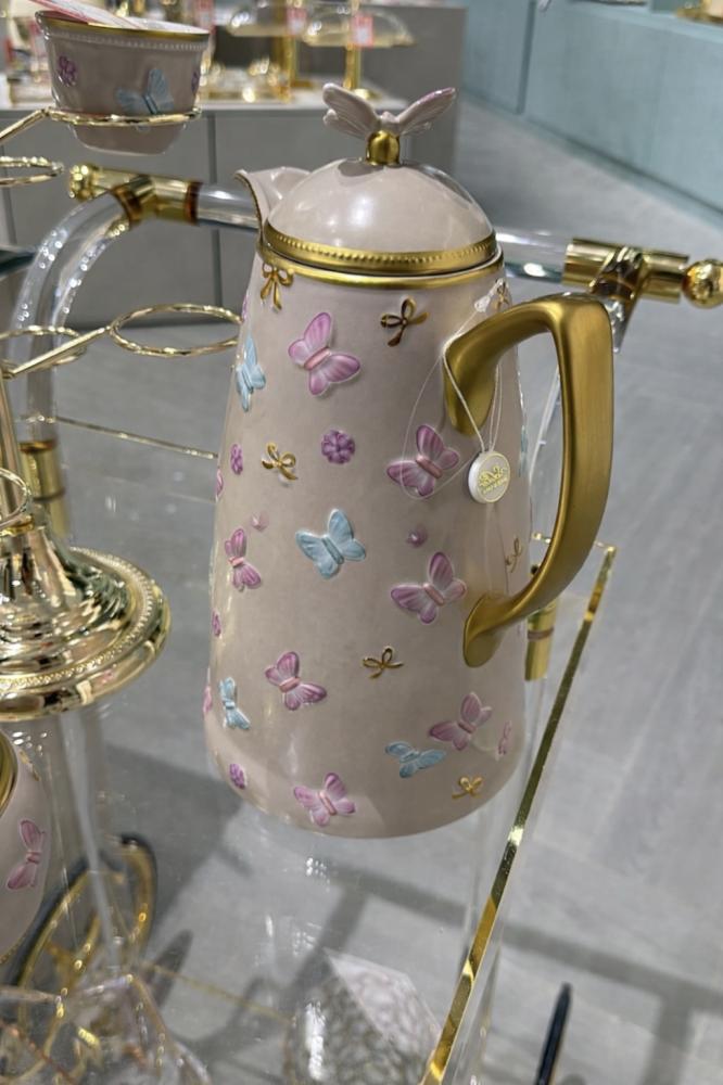 ترمس الفراشة بني , بورسلان 1 لتر