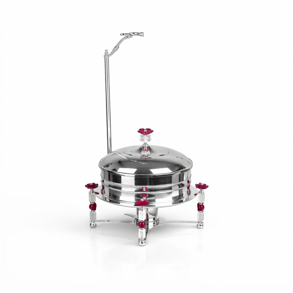 سخان طعام الوردة فضي احمر 1 لتر