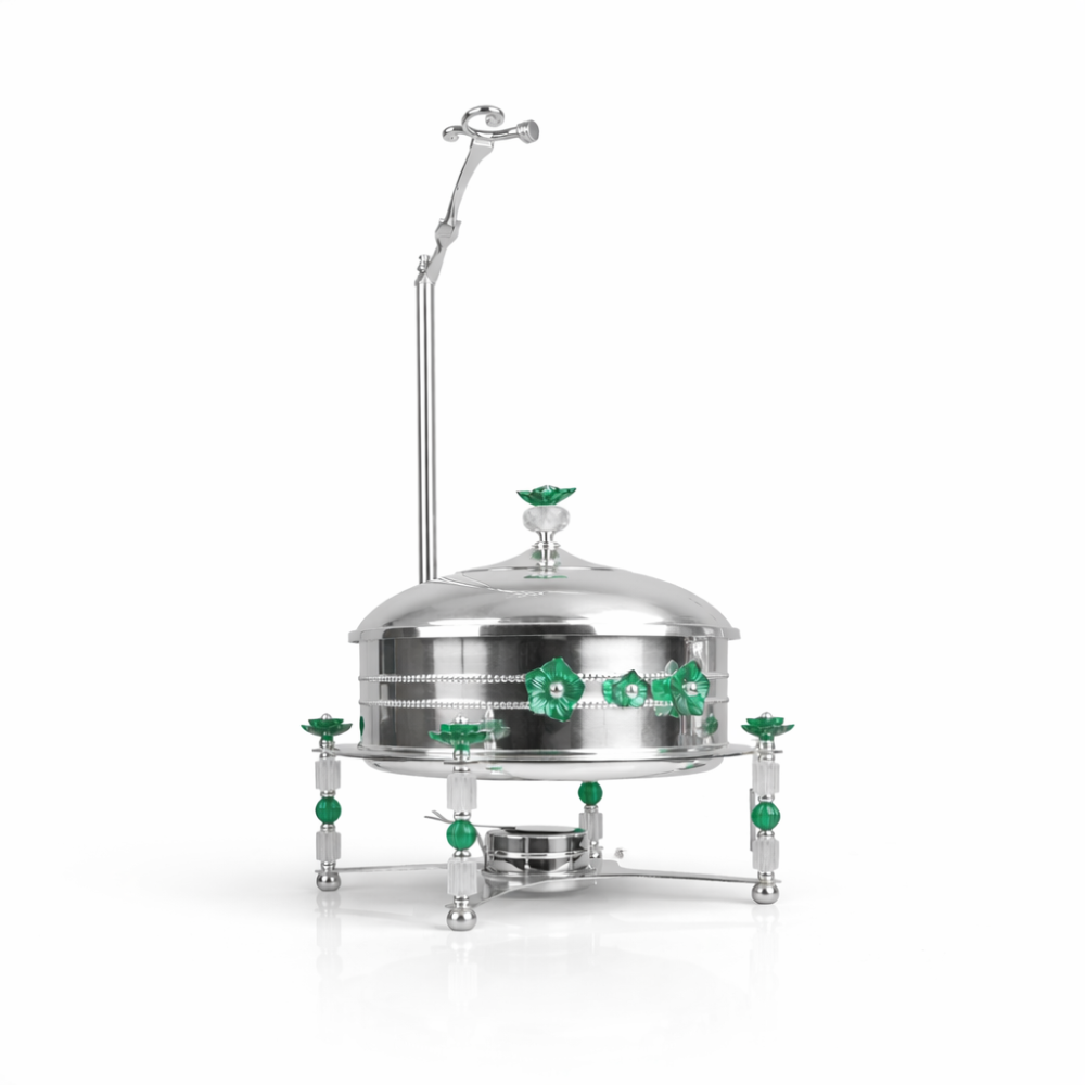 سخان طعام الوردة فضي اخضر 1 لتر